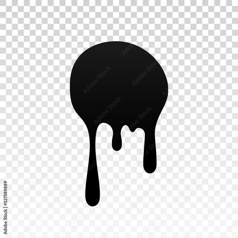 Drip paint. Ink stain. Drop melt liquid isolated on white transparent background. Splash of chocolate, oil, blood. Black splatter syrup, candy sauce, caramel. Color easy to edit. Vector illustration Drip paint. Ink stain. Drop melt liquid isolated on white transparent background. Splash of chocolate, oil, blood. Black splatter syrup, candy sauce, caramel. Color easy to edit. Vector illustration
