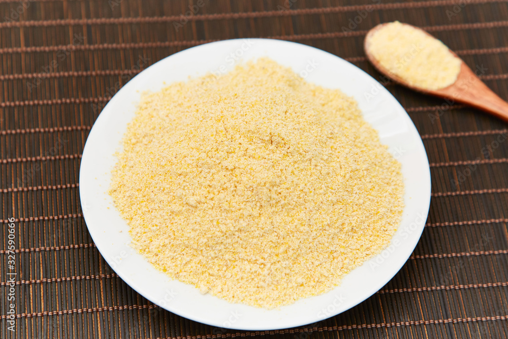 Cornmeal on the plate, Cornmeal on the plate,