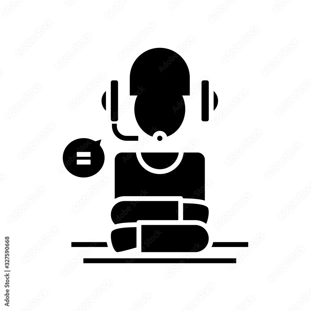 Naklejka premium Machanisation black icon, concept illustration, vector flat symbol, glyph sign.