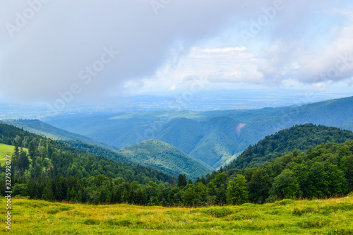 Landscape from Transalpina serpentines road DN67C. This is one of the most beautiful alpine routes in Romania