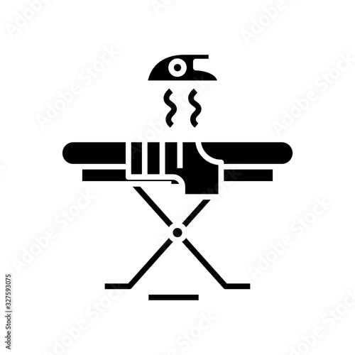 Ironing board black icon, concept illustration, vector flat symbol, glyph sign.