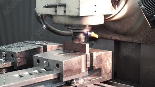 CNC Milling Machine Produces Metal Detail