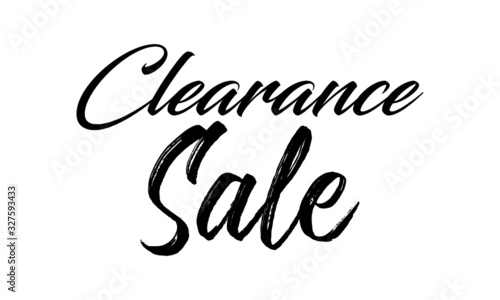Clearance Sale Postcard. Ink illustration. Modern brush calligraphy. Isolated on white background.