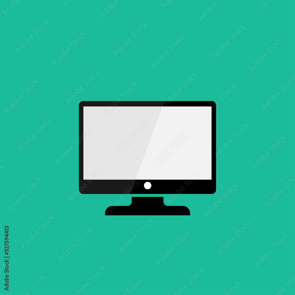 Vector computer monitor icon design. Flat PC screen symbol Vector computer monitor icon design. Flat PC screen symbol