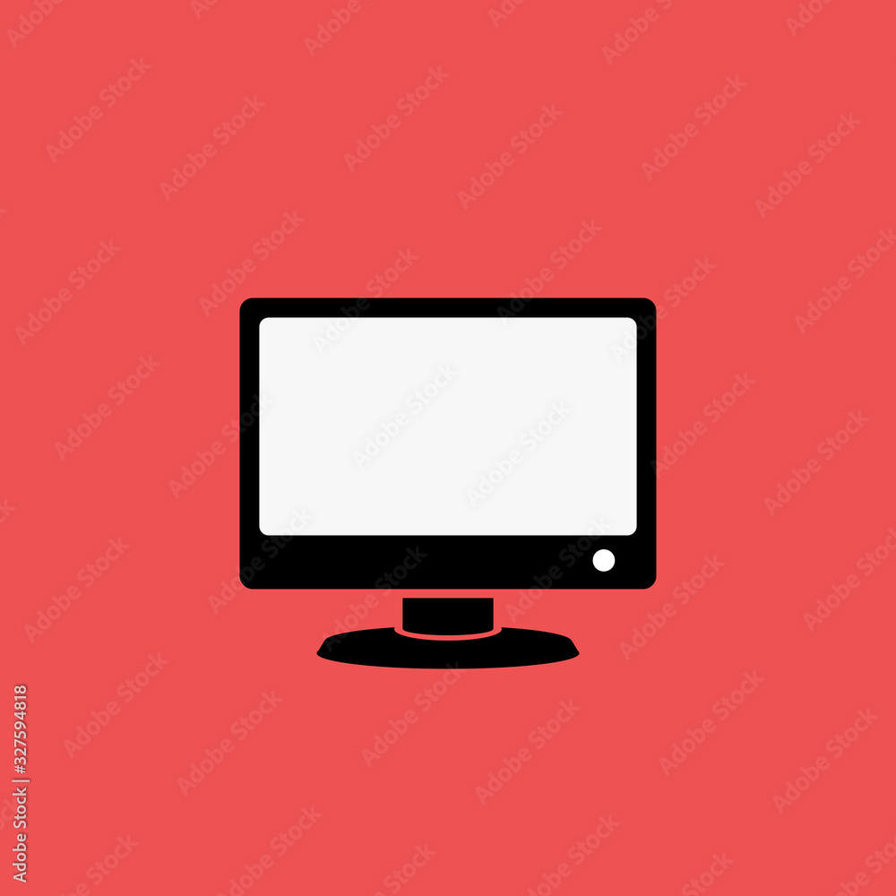 Vector computer monitor icon design. Flat PC screen symbol Vector computer monitor icon design. Flat PC screen symbol
