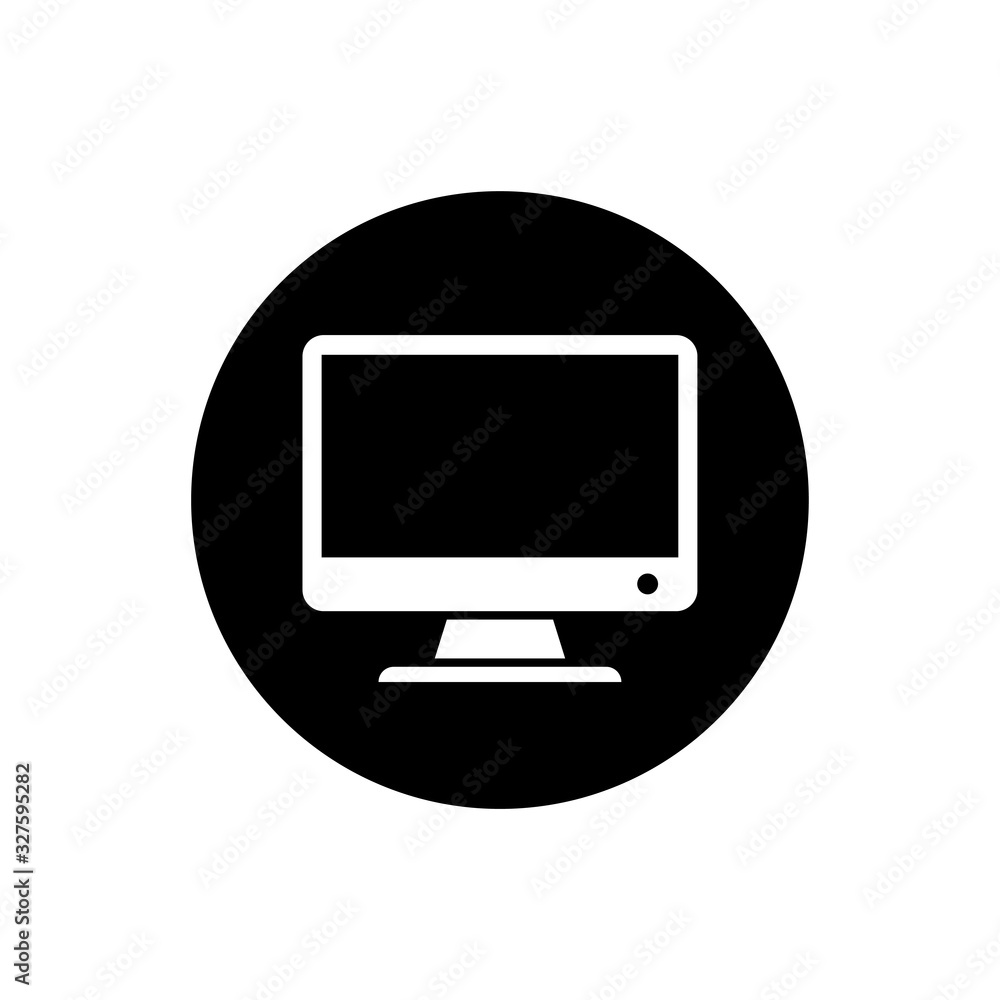 Vector computer monitor icon design. Flat PC screen symbol Vector computer monitor icon design. Flat PC screen symbol