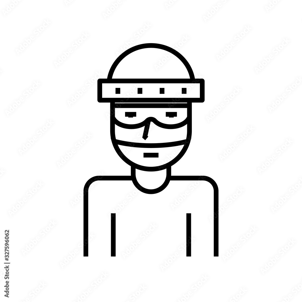 Spy line icon, concept sign, outline vector illustration, linear symbol. Spy line icon, concept sign, outline vector illustration, linear symbol.