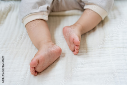 Close up of sleeping baby's feet