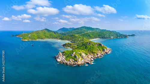 Photos Aerial view of Beautiful Koh Tao island in Surat Thani, Thailand.