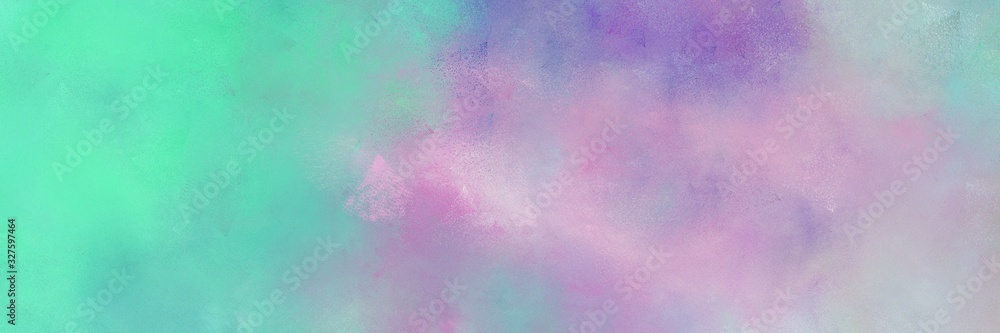 abstract old horizontal background with pastel purple, medium aqua marine and thistle color