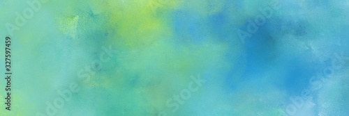 painted grunge horizontal background banner with medium aqua marine, steel blue and sky blue color
