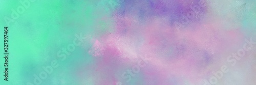 abstract old horizontal background with pastel purple, medium aqua marine and thistle color