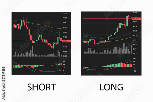 Trade platform. The concept of a universal application with cryptocurrency and finance (Binary option, forex market, benance) App for online trading smartphone