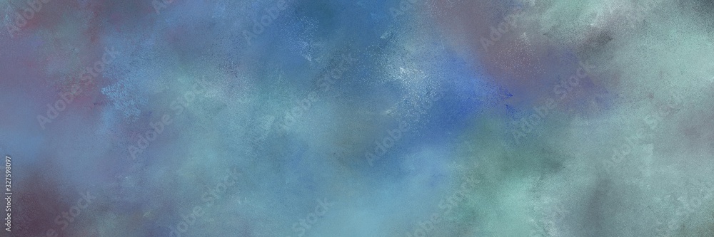 abstract grunge horizontal background with light slate gray, pastel blue and teal blue color