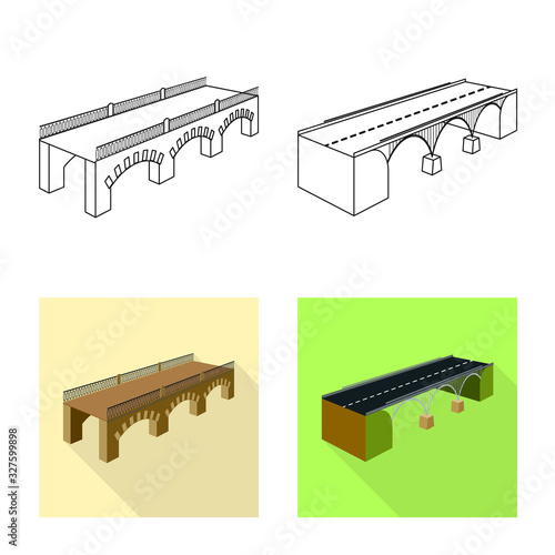 Isolated object of connection and design sign. Collection of connection and side vector icon for stock.