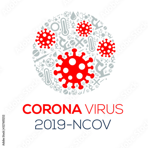 Creative (Corona virus -2019-nCoV ) Word with Icons ,Vector illustration.