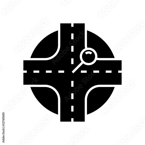 Main target black icon, concept illustration, vector flat symbol, glyph sign.