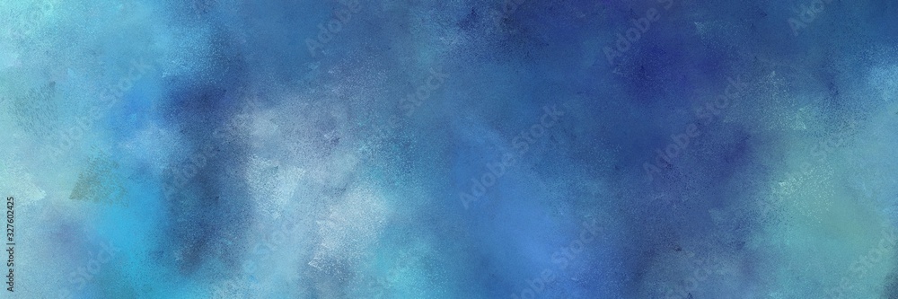 painted old horizontal header background  with steel blue, teal blue and sky blue color