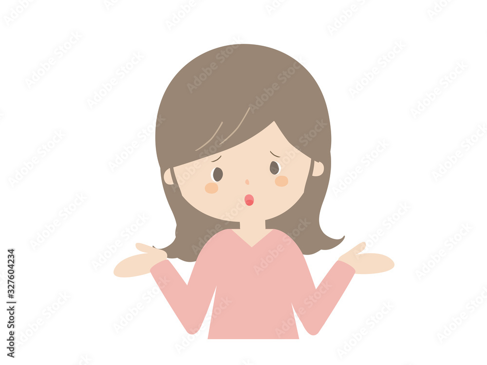 Young woman saying not to know Young woman saying not to know