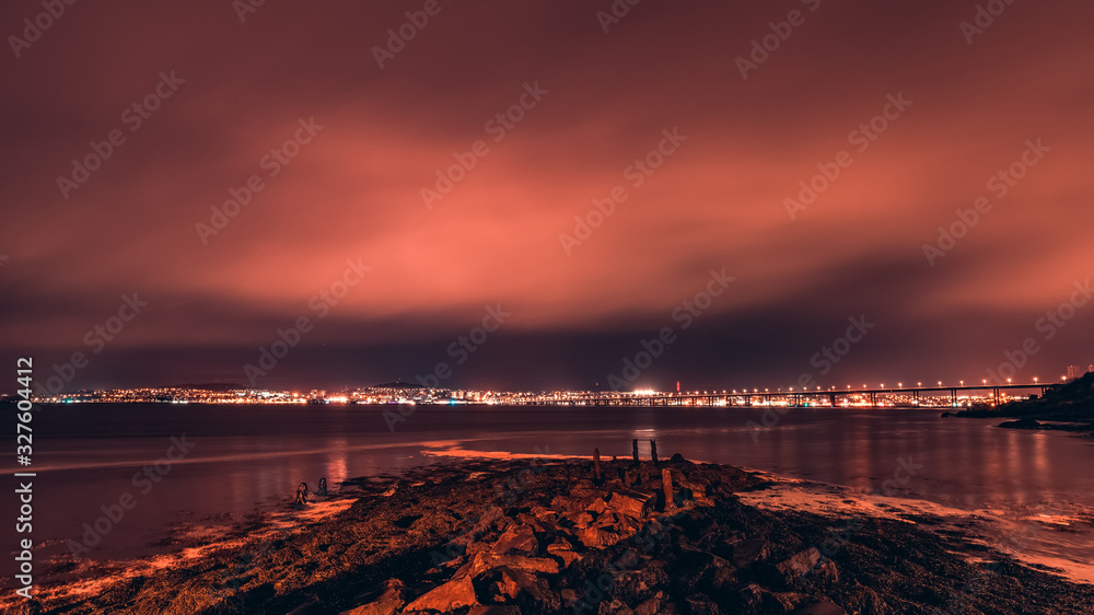 night view of the Dundee city 