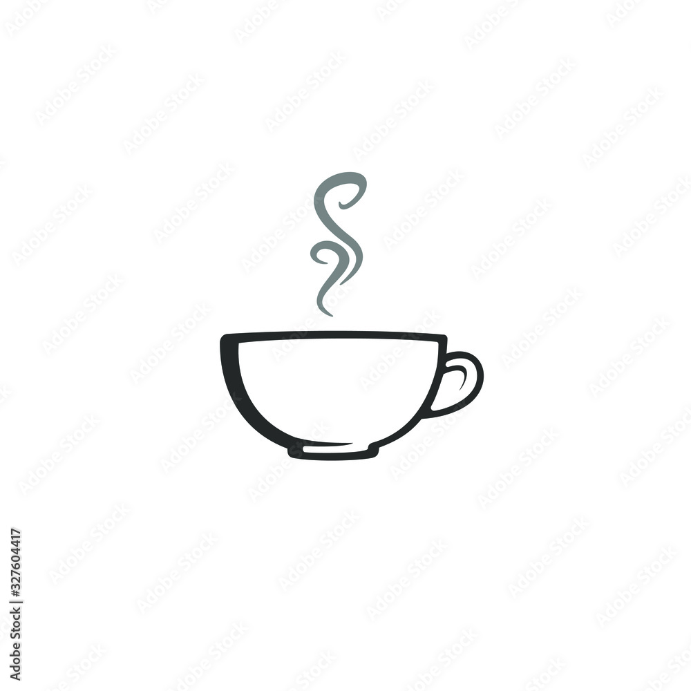 Cup of tea - black on white background, isolated EPS vector illustration. Cup of tea - black on white background, isolated EPS vector illustration.