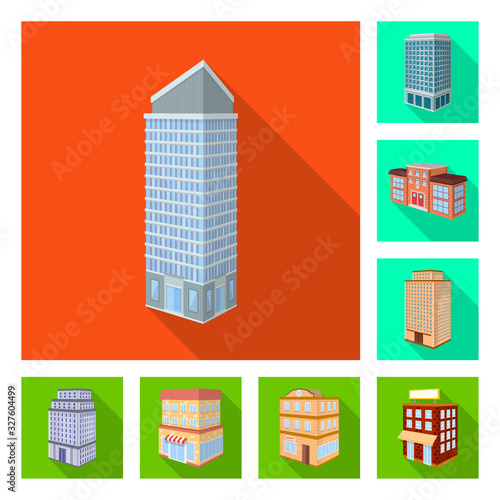 Isolated object of construction and building sign. Set of construction and estate stock symbol for web.