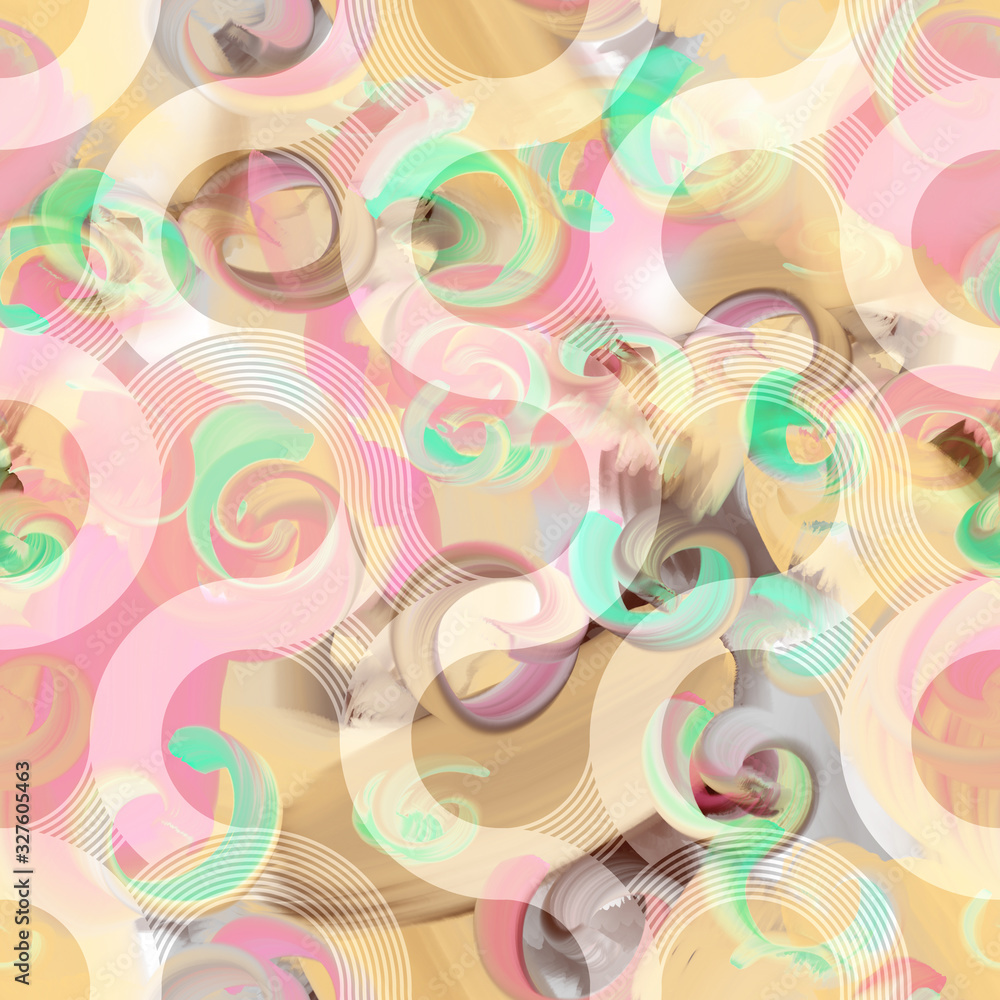 Obraz premium Abstract seamless pattern. Acrylic Background with swirl elemnts.