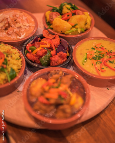 Indian Thali style selection of Curry