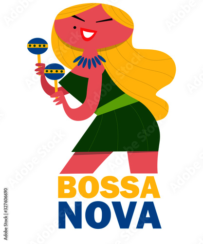 Bossa Nova Woman with Shakers photo