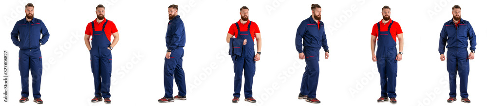 Set of professional worker isolated over white background. Set of professional worker isolated over white background.