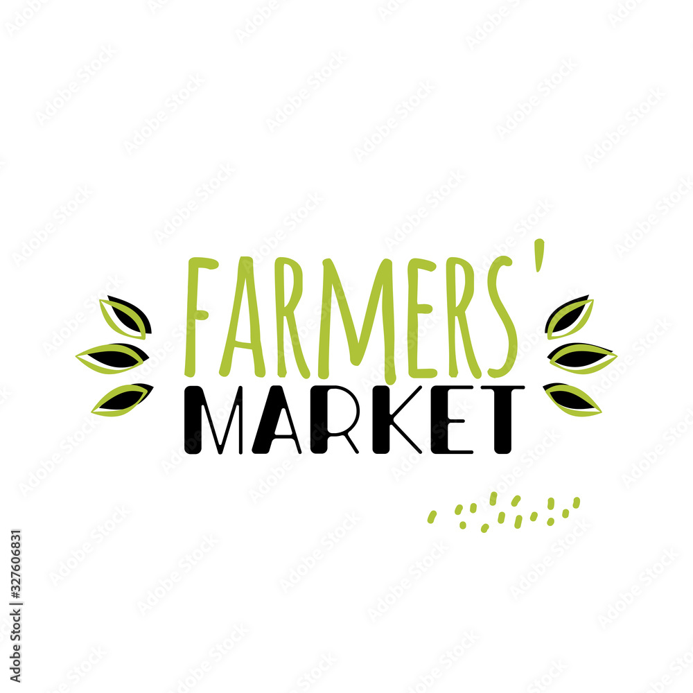 Eco label for farmers market. Simple vector logo illustration. Eco label for farmers market. Simple vector logo illustration.