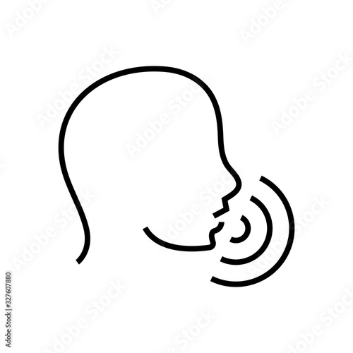 Speech line icon, concept sign, outline vector illustration, linear symbol.