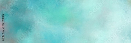 vintage painted art old horizontal background header with sky blue, pale turquoise and blue chill color