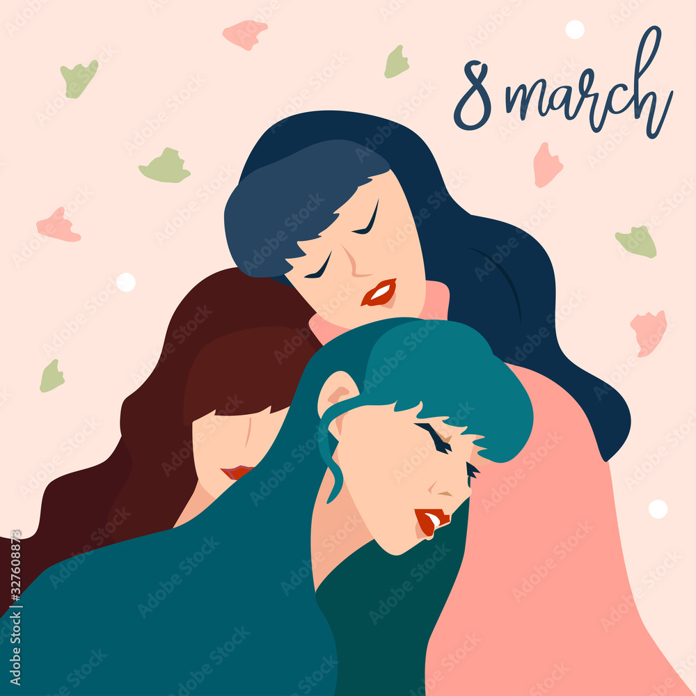 International Women's Day, Illustration of Happy Womens greeting background International Women's Day, Illustration of Happy Womens greeting background