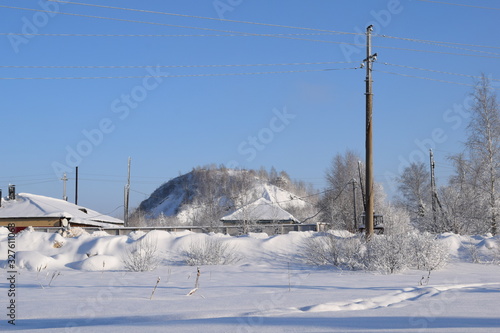 snowy winter in the countryside