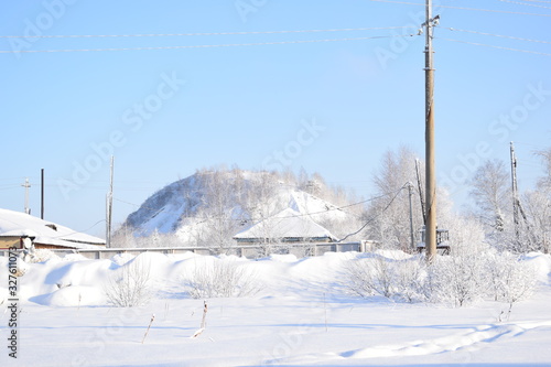 snowy winter in the countryside