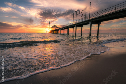 Sunset at Brighton jetty  Adelaide  South Australia