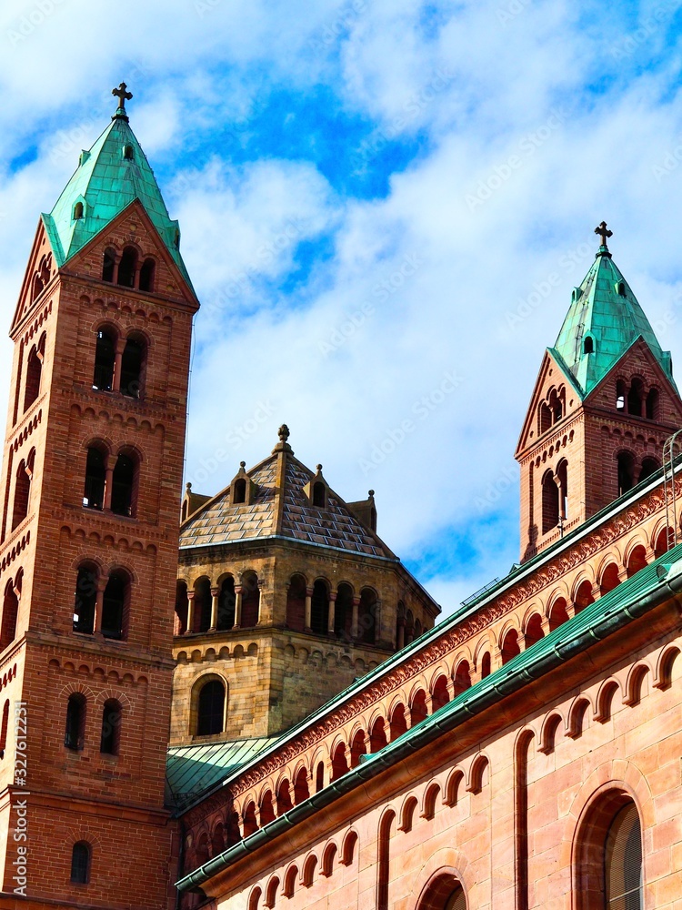 Fototapeta premium bell towers of the cathedral of Speyer