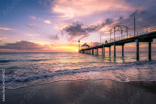 Sunset at Brighton jetty  Adelaide  South Australia