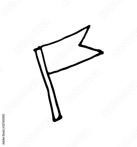 hand drawn vector sketch cartoon doodle flag illustration