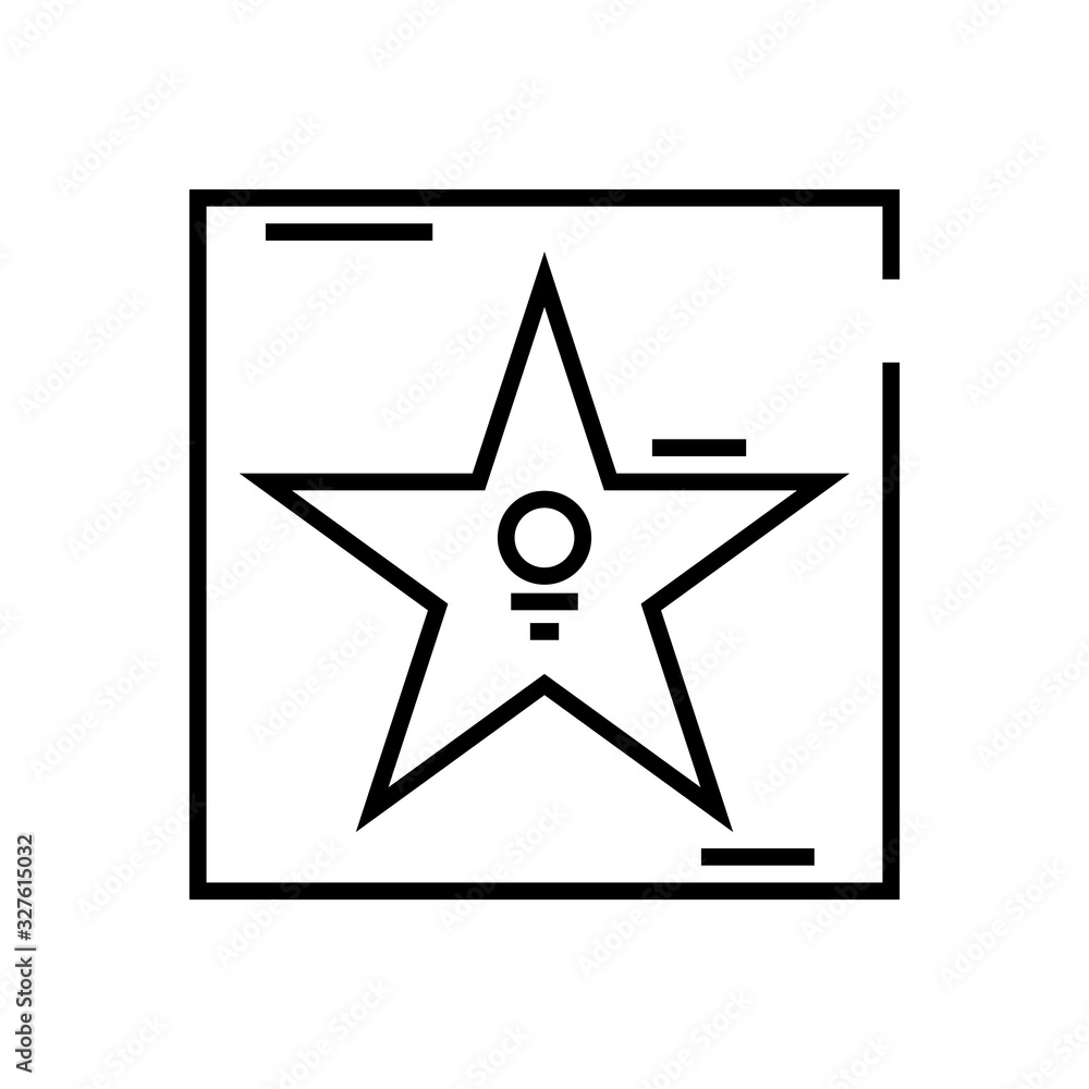 Star alley line icon, concept sign, outline vector illustration, linear symbol. Star alley line icon, concept sign, outline vector illustration, linear symbol.