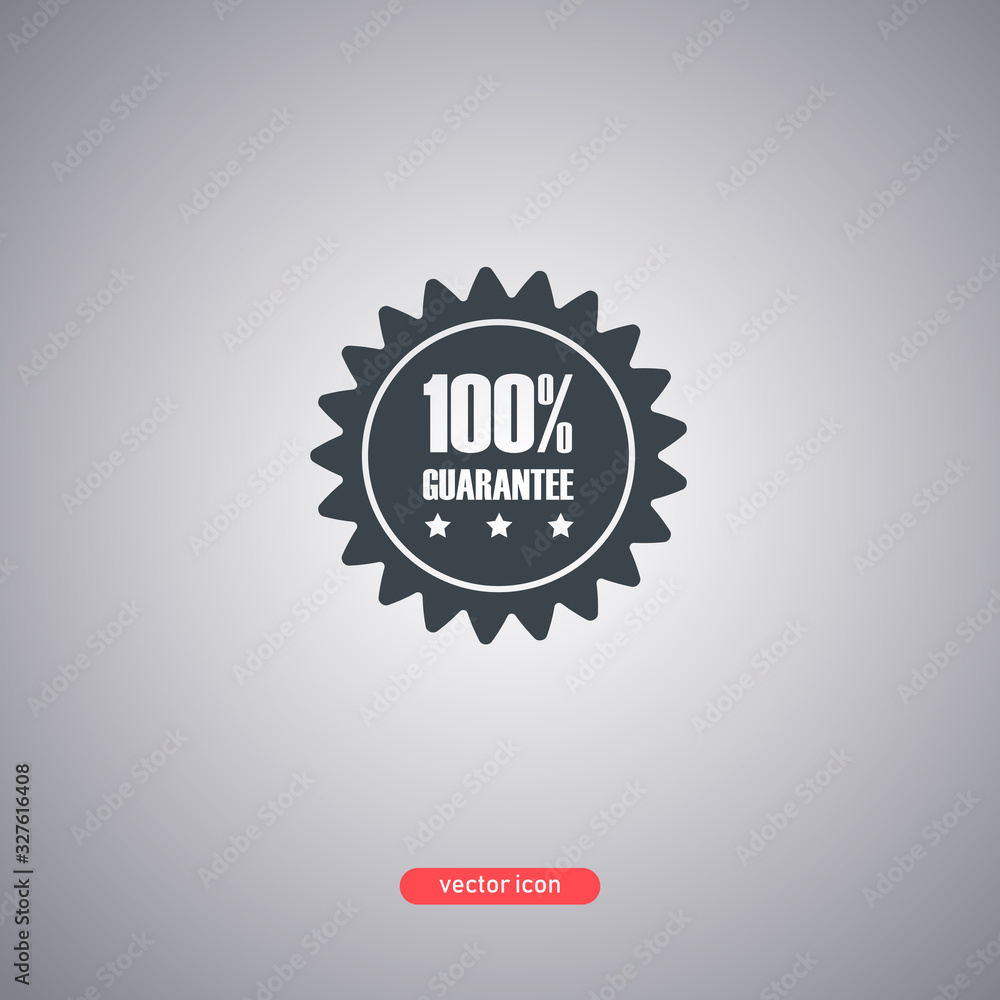 Fototapeta premium 100 percent guarantee icon isolated on gray background. Modern flat style.