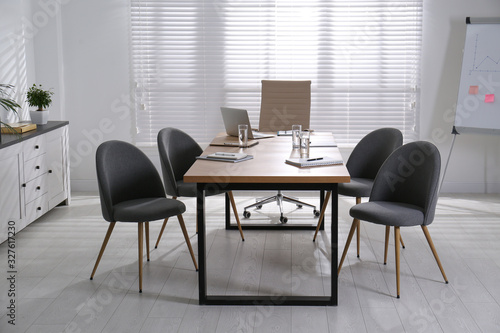 Conference room interior with modern office table