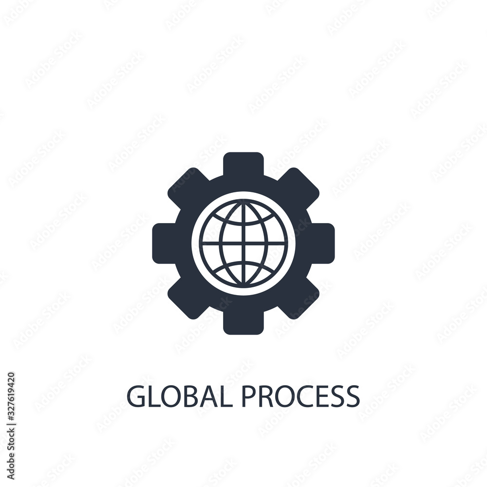 Global process icon. Simple business element illustration. Global process icon. Simple business element illustration.