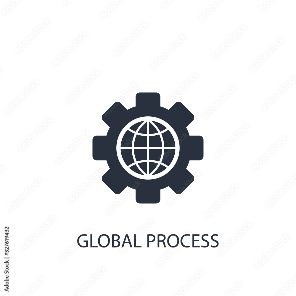 Global process icon. Simple business element illustration. Global process icon. Simple business element illustration.