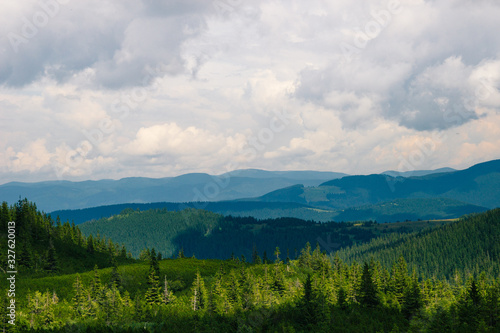 View of vertex.Carpathian mountains in the midle of summmer. © Svetlana