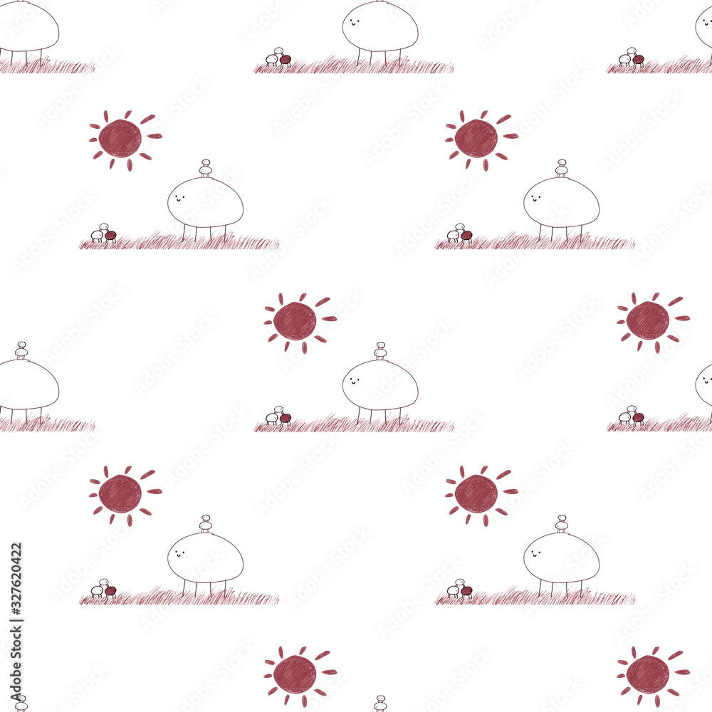 cute pattern unusual beetles seamless pattern