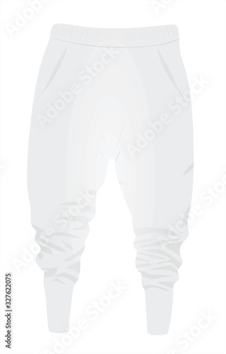 White harem pants. vector illustration