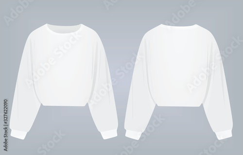 Long sleeve white blouse. vector illustration