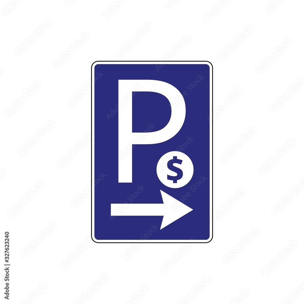 Fototapeta premium Blue Parking sign on white background. Traffic icon